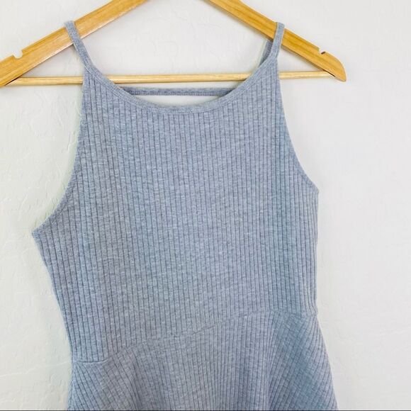 Topshop gray ribbed skater dress size 10 - Picture 6 of 10